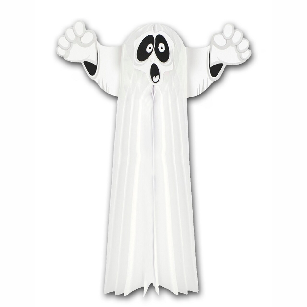 Beistle Club Pack of 12 White Tissue Hanging Ghost Halloween Decorations 23"